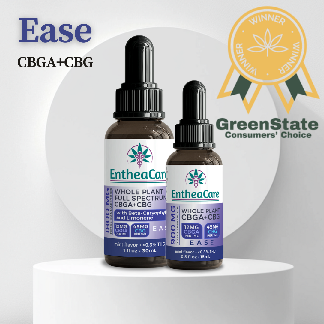 Ease | Whole Plant Full Spectrum CBGA + CBG Oil – EntheaCare Ease | Whole Plant Full Spectrum CBGA + CBG Oil – EntheaCare