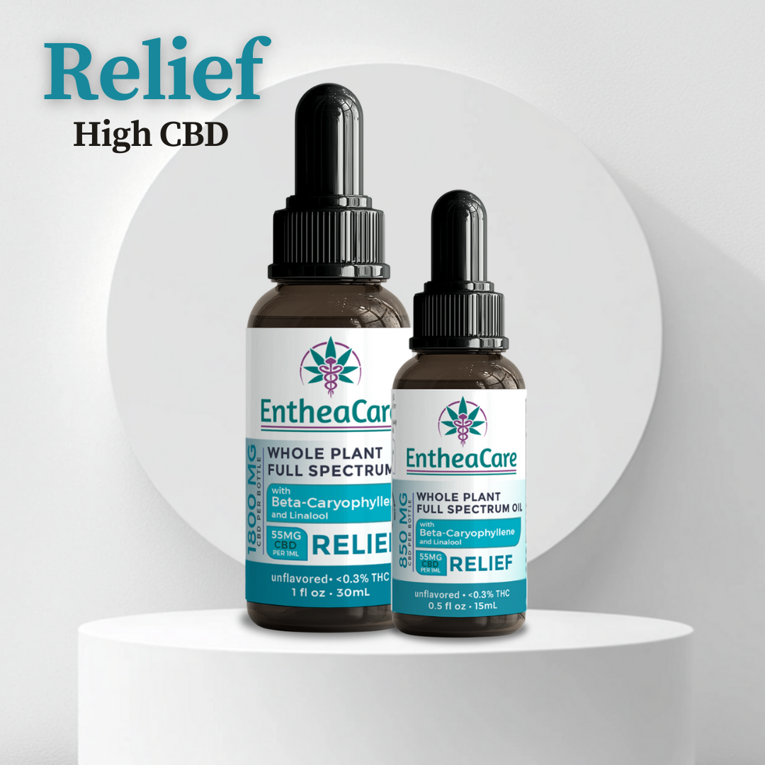 Relief Whole Plant Full Spectrum High CBD Oil EntheaCare