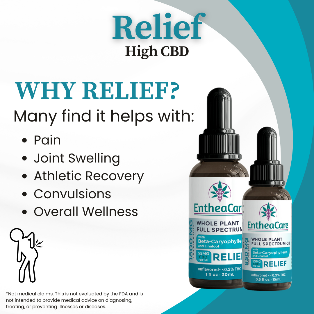 Relief Whole Plant Full Spectrum High CBD Oil EntheaCare