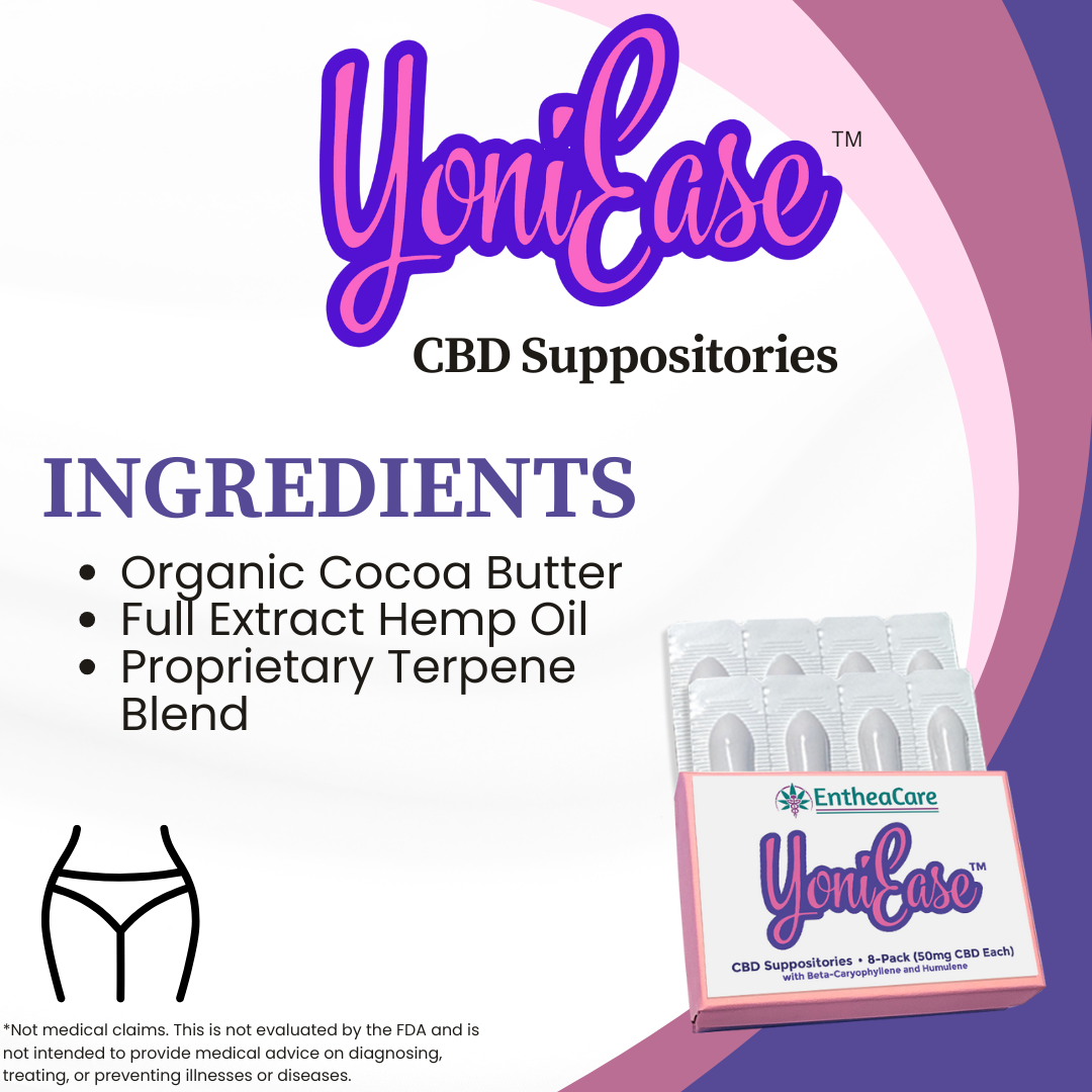 YoniEase | Whole Plant Full Spectrum CBD Suppositories